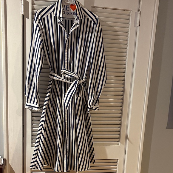 Ralph Lauren Navy and White Striped Dress - Picture 1 of 4